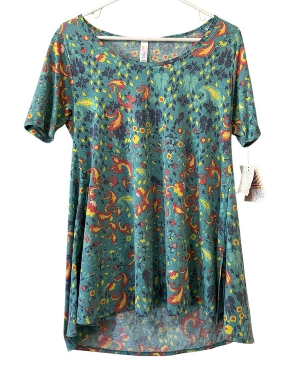 NWT LULAROE Perfect T Women Size XS Short Sleeve Paisley Teacher Spring Casual